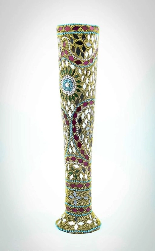 EAlma Round Flower Vases For Home Decor |Living Room Flower Pot| Lakh Resin ShowPieces For Decor - Free Size, Handicraft, Pack of1